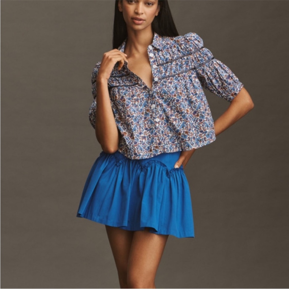 NWT The Leandra Shirred Yoke Blouse by Maeve - Picture 2 of 8
